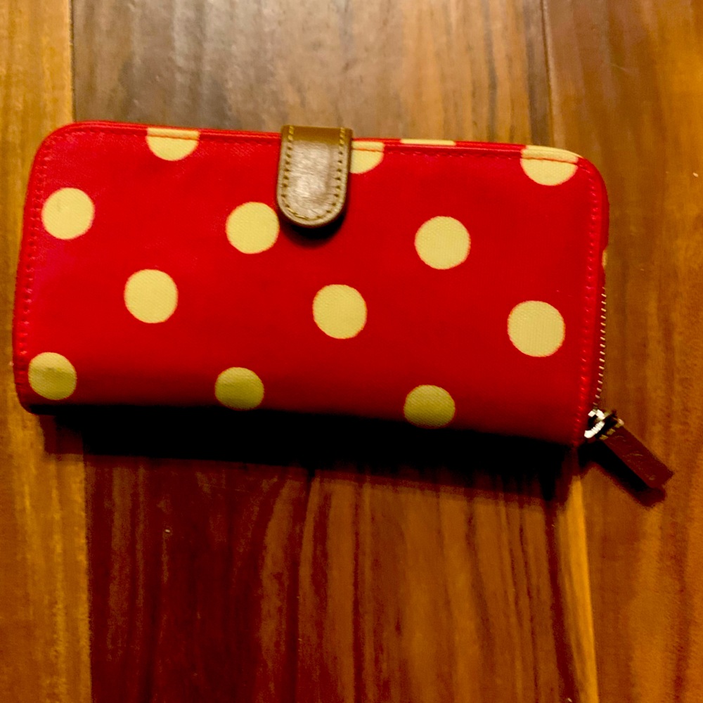 Cath Kidston red polka dot wallet